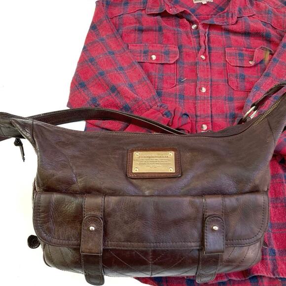 Vintage Y2K Tommy Hilfiger Chocolate Leather Shoulder Bag | 2000s Banana Style - Picture 2 of 16